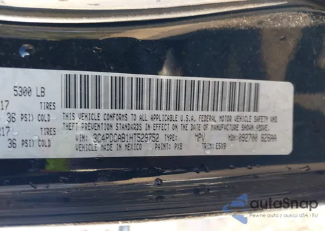 2017 Dodge Journey Se z USA, uszkodzony, nr VIN 3C4PDCAB1HT529752